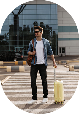 Man with suitcase